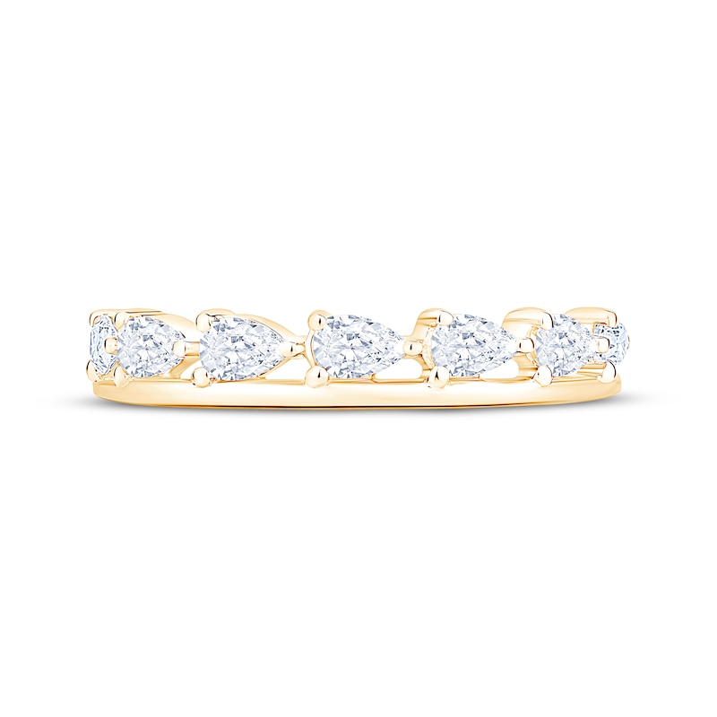 Main Image 4 of Now + Forever Lab-Grown Diamonds Pear-Shaped Anniversary Ring 5/8 ct tw 14K Yellow Gold