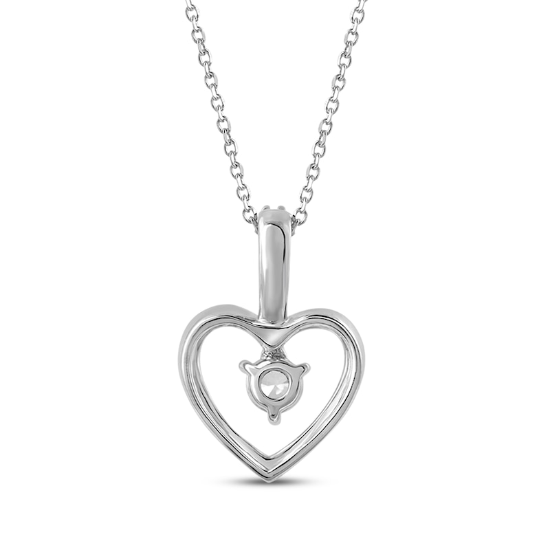 Main Image 3 of KAY Lab-Grown Diamonds Heart Frame Necklace 1/4 ct tw 10K White Gold 18"