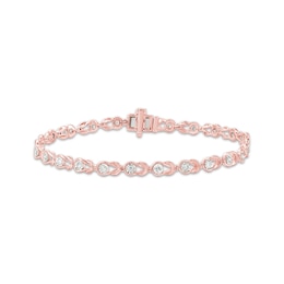 Diamond Knot Link Bracelet 1/2 ct tw 10K Rose Gold 7"