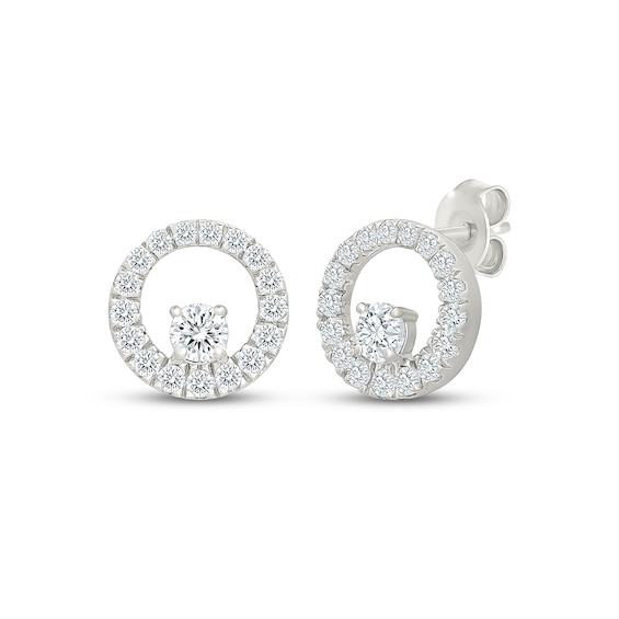 KAY Lab-Grown Diamonds Circle Stud Earrings 1/2 ct tw 10K White Gold