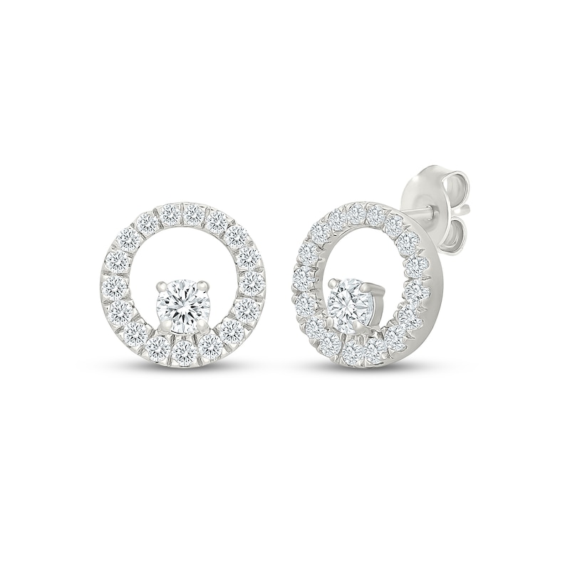 Main Image 1 of KAY Lab-Grown Diamonds Circle Stud Earrings 1/2 ct tw 10K White Gold