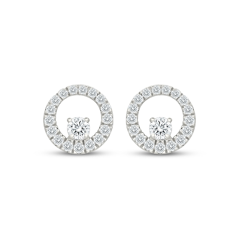 Main Image 2 of KAY Lab-Grown Diamonds Circle Stud Earrings 1/2 ct tw 10K White Gold
