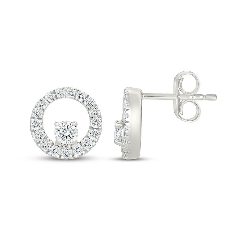 Main Image 3 of KAY Lab-Grown Diamonds Circle Stud Earrings 1/2 ct tw 10K White Gold