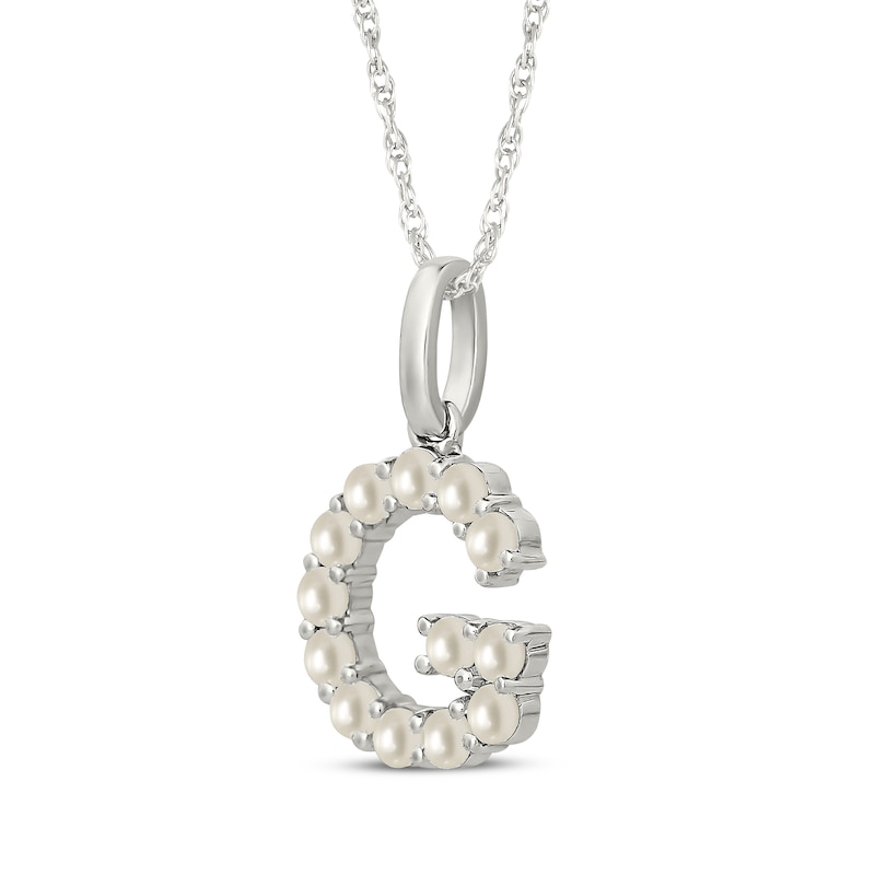 Main Image 2 of Cultured Pearl Letter G Necklace Sterling Silver 18"