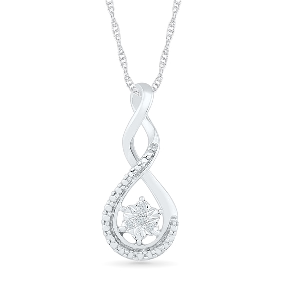 Diamond Accent Infinity Necklace Sterling Silver