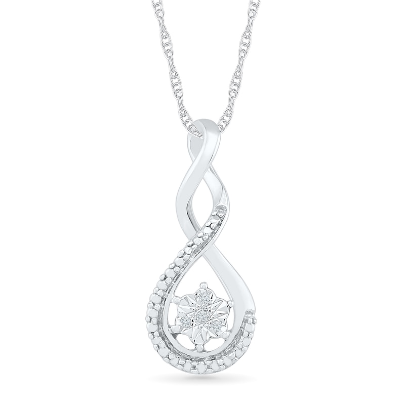 Main Image 1 of Diamond Accent Infinity Necklace Sterling Silver