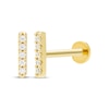 Thumbnail Image 1 of STUDIO BY KAY Lab-Grown Diamond Bar Stud Flat Back Earrings 1/15 ct tw 24K Yellow Gold Vermeil Sterling Silver