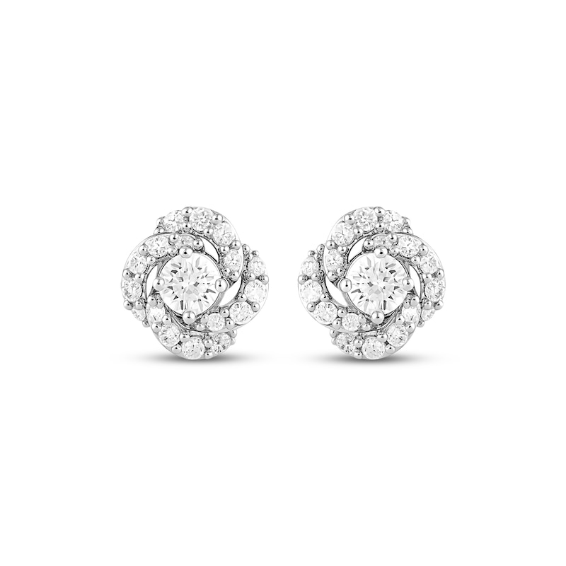 Main Image 2 of KAY Lab-Grown Diamonds Knot Stud Earrings 1/2 ct tw Sterling Silver