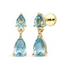 Thumbnail Image 1 of STUDIO BY KAY Pear-Shaped Swiss Blue Topaz Dangle Earrings 24K Yellow Gold Vermeil Sterling Silver