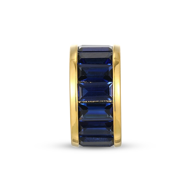 Main Image 1 of STUDIO BY KAY Baguette-Cut Blue Lab-Created Sapphire East-West Rondelle Charm 24K Yellow Gold Vermeil Sterling Silver