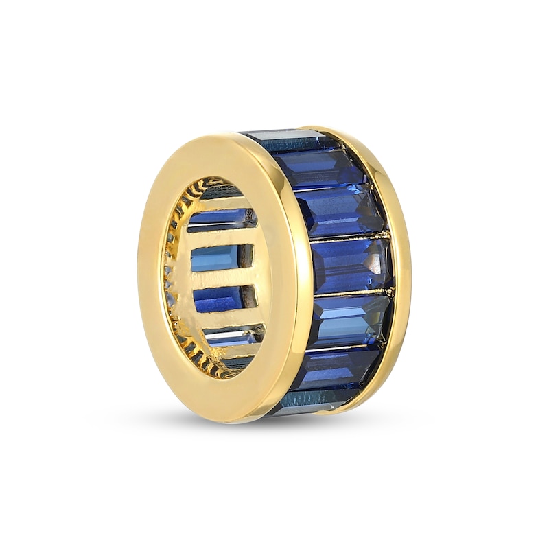 Main Image 2 of STUDIO BY KAY Baguette-Cut Blue Lab-Created Sapphire East-West Rondelle Charm 24K Yellow Gold Vermeil Sterling Silver