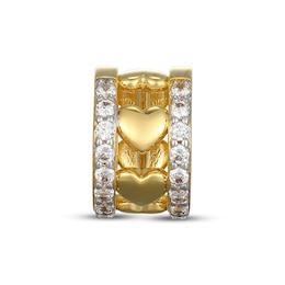 STUDIO BY KAY Lab-Grown Diamond 1/4 ct tw Hearts Rondelle Charm 24K Yellow Gold Vermeil Sterling Silver