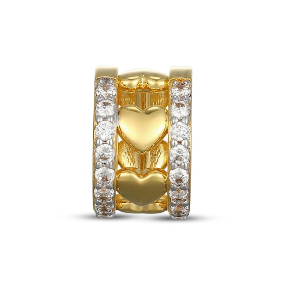 STUDIO BY KAY Lab-Grown Diamond 1/4 ct tw Hearts Rondelle Charm 24K Yellow Gold Vermeil Sterling Silver