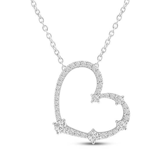Milestones Lab-Grown Diamond Open Heart Necklace 1/4 ct tw Sterling Silver 18"