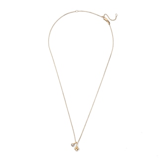 Rocksbox The Clover Lab-Grown Diamond Charm & Clover Necklace 1/15 ct tw 24K Yellow Gold Vermeil Sterling Silver 19"