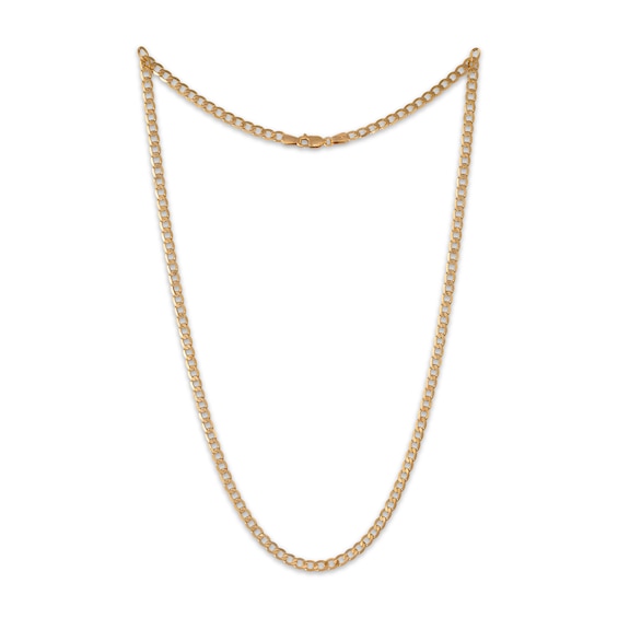 5mm Diamond-Cut Curb Chain Necklace Solid 14K Yellow Gold 20"