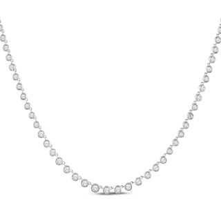 KAY Lab-Grown Diamonds Bezel Link Necklace 2 ct tw Sterling Silver 17"