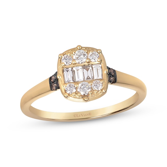 Le Vian Baguette & Round-Cut Diamond Ring 1/2 ct tw 14K Honey Gold