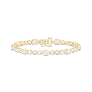 KAY Lab-Grown Diamonds Oval & Round-Cut Link Bracelet 5 ct tw 10K Yellow Gold 7"