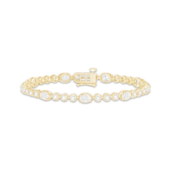 KAY Lab-Grown Diamonds Oval & Round-Cut Link Bracelet 5 ct tw 10K Yellow Gold 7"