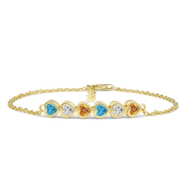 Birthstone Family & Mother's Heart Bracelet (3-6 Stones)