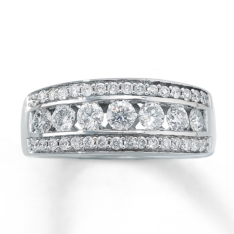 Diamond Ring 1 ct tw Round-cut 14K White Gold with 360