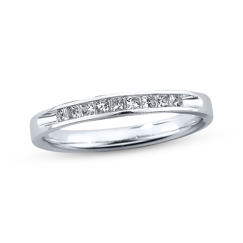 Diamond Wedding Band 1/4 ct tw Princess-cut 10K White Gold