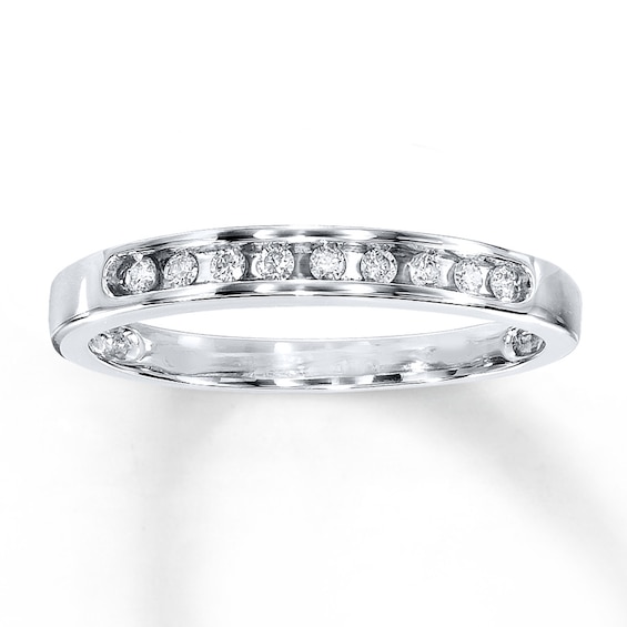 Diamond Band 1/10 carat tw Round-cut 10K White Gold