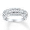 Thumbnail Image 0 of Diamond Anniversary Ring 1/2 ct tw Round-cut 10K White Gold