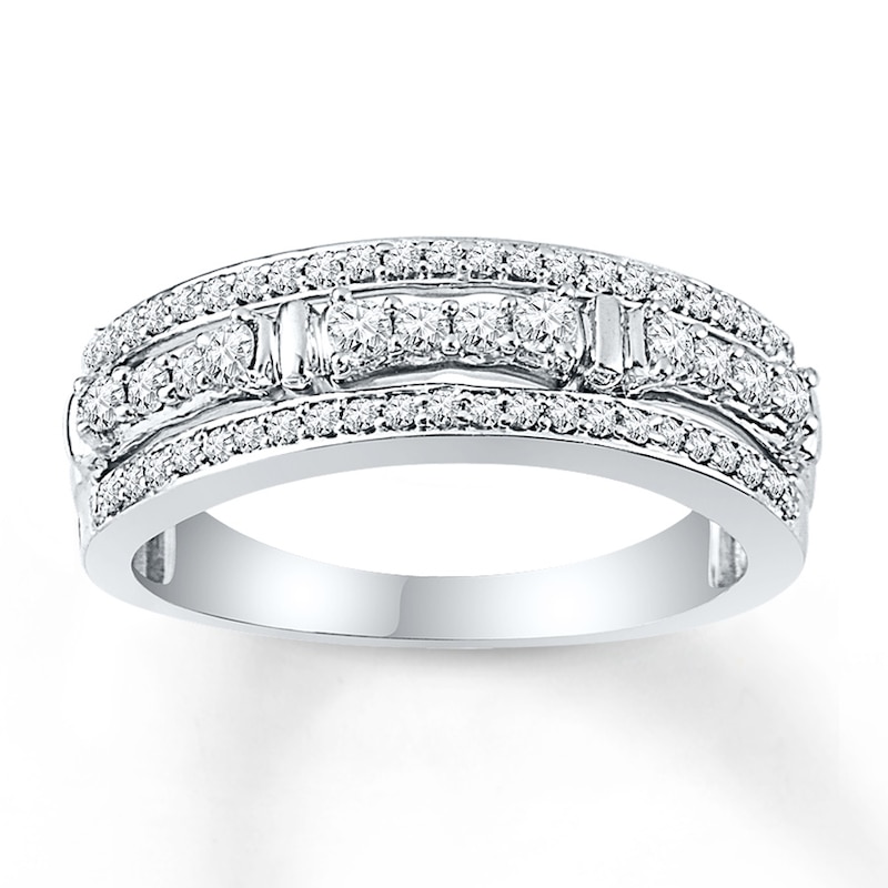 Main Image 1 of Now + Forever Diamond Anniversary Ring 1/2 ct tw Round-cut 10K White Gold