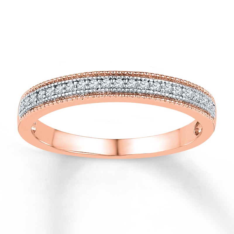 Main Image 1 of Now + Forever Diamond Anniversary Band 1/10 ct tw Round-cut 10K Rose Gold