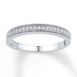 Now + Forever Diamond Anniversary Band 1/10 ct tw Round-cut 10K White Gold