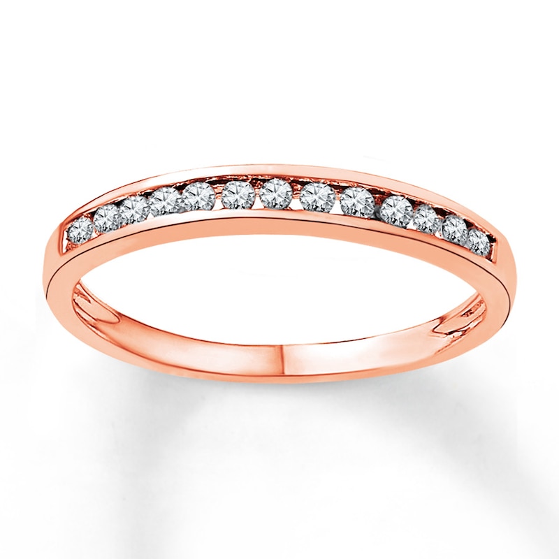 Diamond Anniversary Ring 1/6 ct tw Round-cut 10K Rose Gold