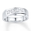 Thumbnail Image 0 of Men's Wedding Band 3/8 ct tw Diamonds 10K White Gold