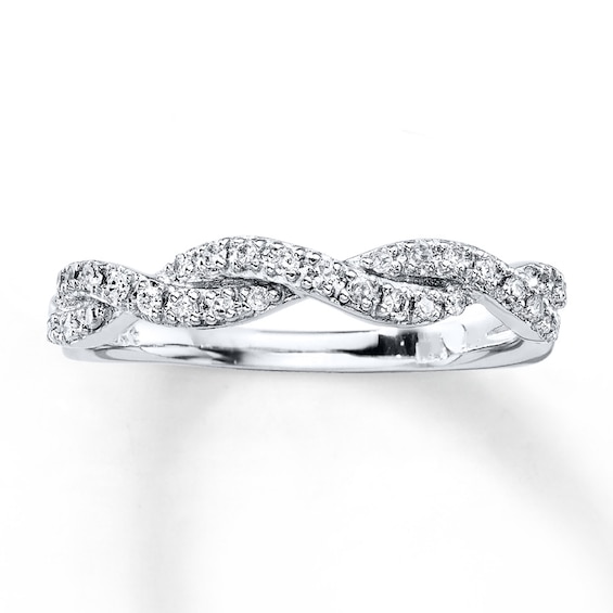 Now + Forever Diamond Anniversary Ring 1/6 ct tw Round-cut 10K White Gold