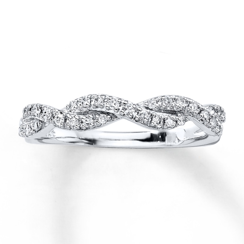 Diamond Anniversary Ring 1/6 ct tw Round-cut 10K White Gold