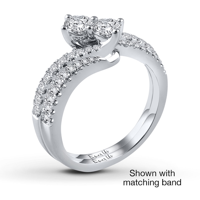 Main Image 3 of Ever Us Two-Stone Ring 1/2 ct tw Diamonds 14K White Gold
