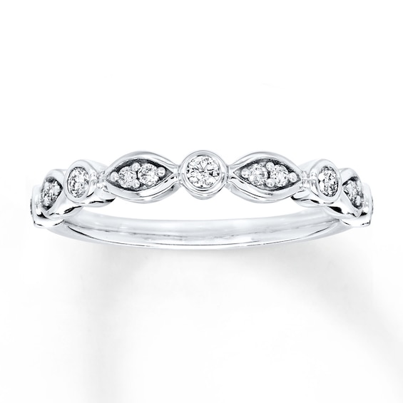 Now + Forever Diamond Anniversary Band 1/4 ct tw Round-cut 10K White Gold