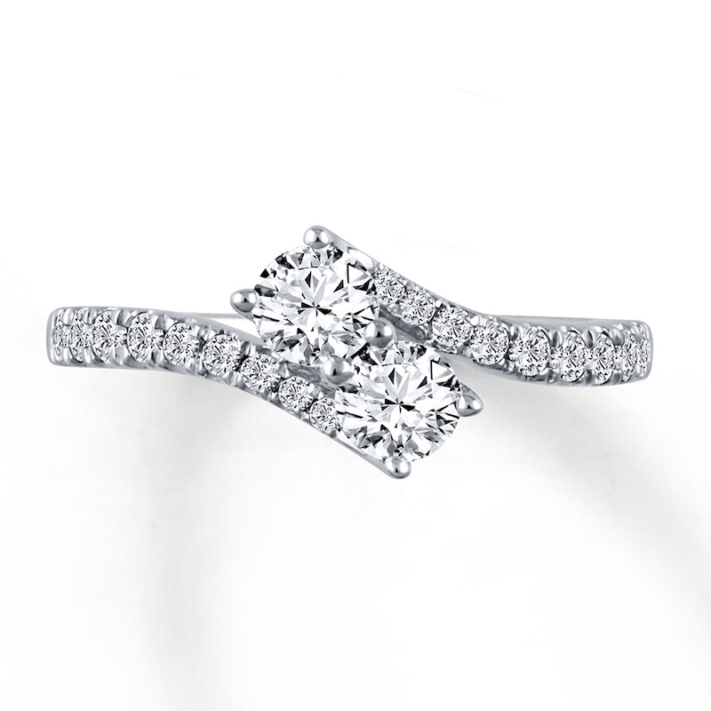 Main Image 1 of Ever Us Two-Stone Ring 1 ct tw Diamonds 14K White Gold