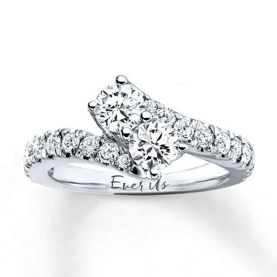 Ever Us Two Stone Ring 1 1 2 Ct Tw Diamonds 14k White Gold Kay