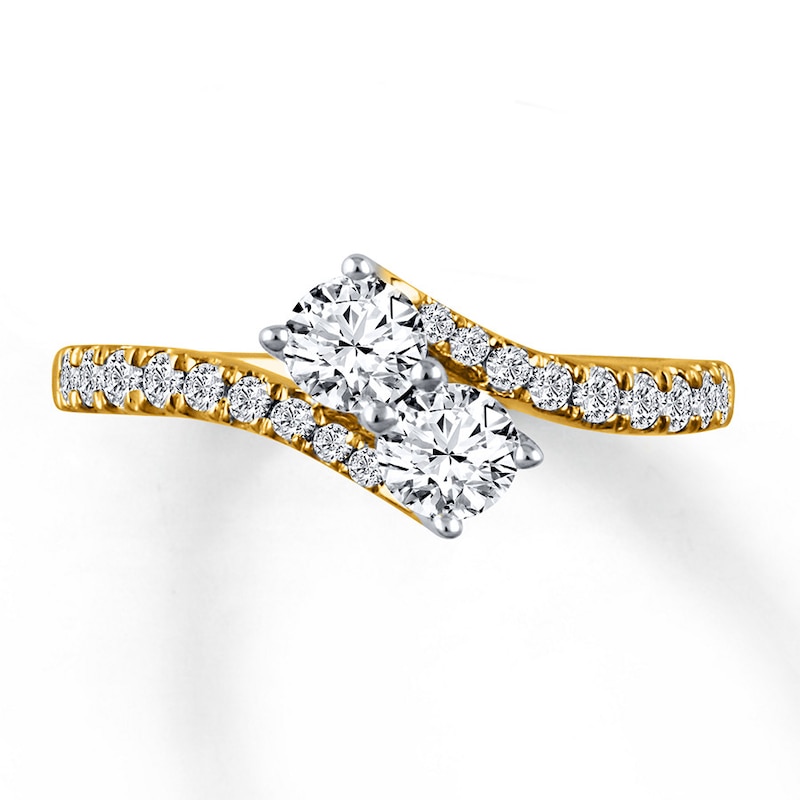 Main Image 1 of Ever Us Two-Stone Ring 1 ct tw Diamonds 14K Yellow Gold