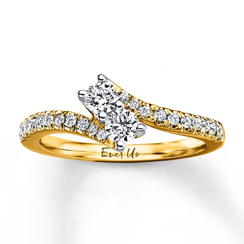 Main Image 1 of Ever Us Two-Stone Ring 1/2 ct tw Diamonds 14K Yellow Gold
