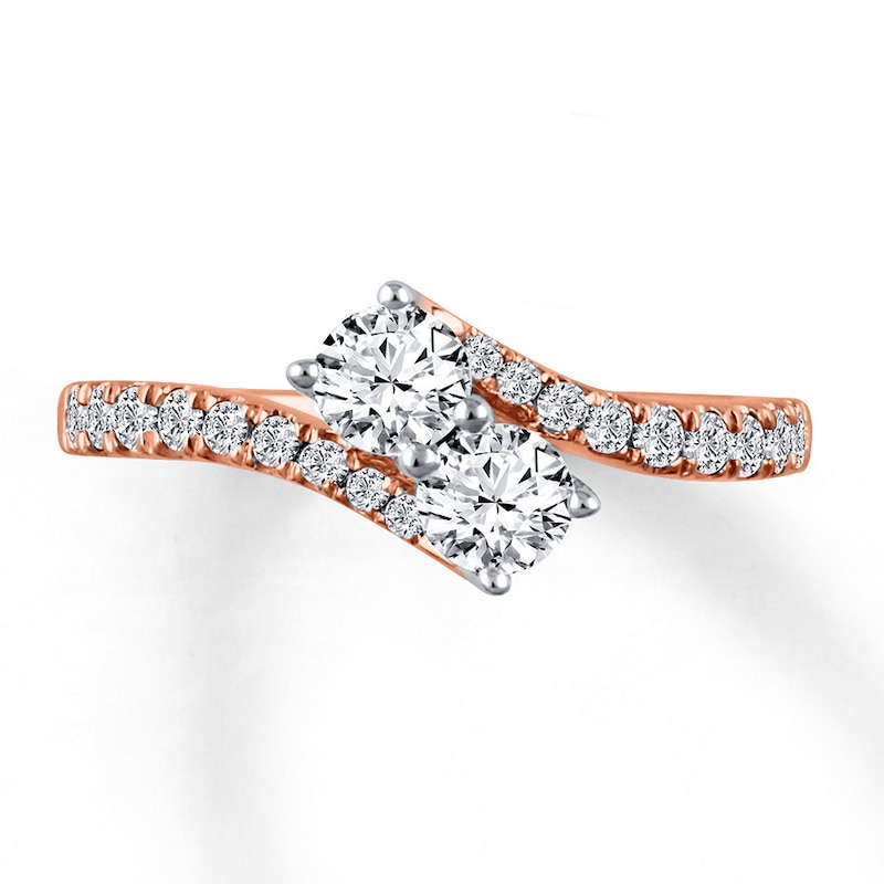 Main Image 1 of Ever Us Two-Stone Ring 1 ct tw Diamonds 14K Rose Gold