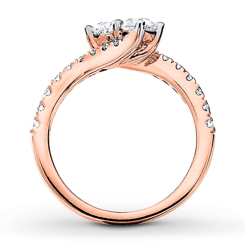 Main Image 3 of Ever Us Two-Stone Ring 1 ct tw Diamonds 14K Rose Gold