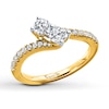 Thumbnail Image 2 of Ever Us Two-Stone Ring 3/4 ct tw Diamonds 14K Yellow Gold