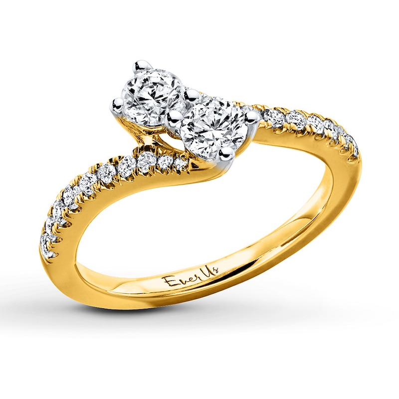 Ever Us Two-Stone Ring 3/4 ct tw Diamonds 14K Yellow Gold