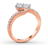 Thumbnail Image 1 of Ever Us Two-Stone Ring 3/4 ct tw Diamonds 14K Rose Gold