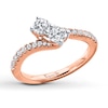Thumbnail Image 2 of Ever Us Two-Stone Ring 3/4 ct tw Diamonds 14K Rose Gold