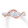 Thumbnail Image 3 of Ever Us Two-Stone Ring 3/4 ct tw Diamonds 14K Two-Tone Gold