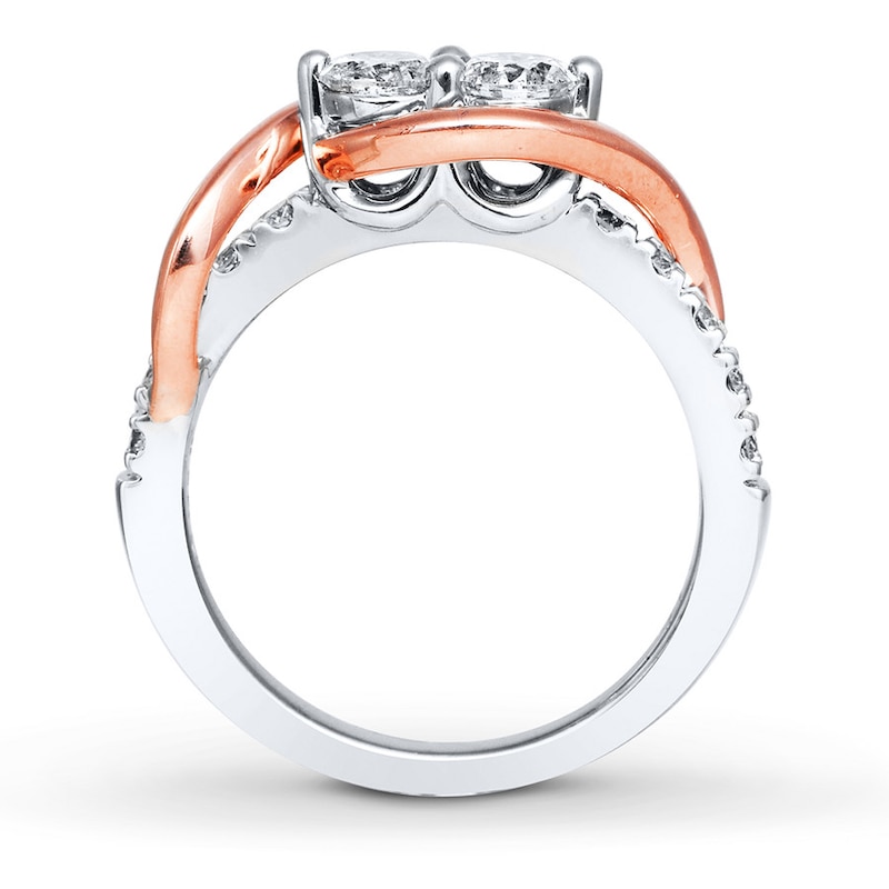 Main Image 2 of Ever Us Two-Stone Ring 1 ct tw Diamonds 14K Two-Tone Gold